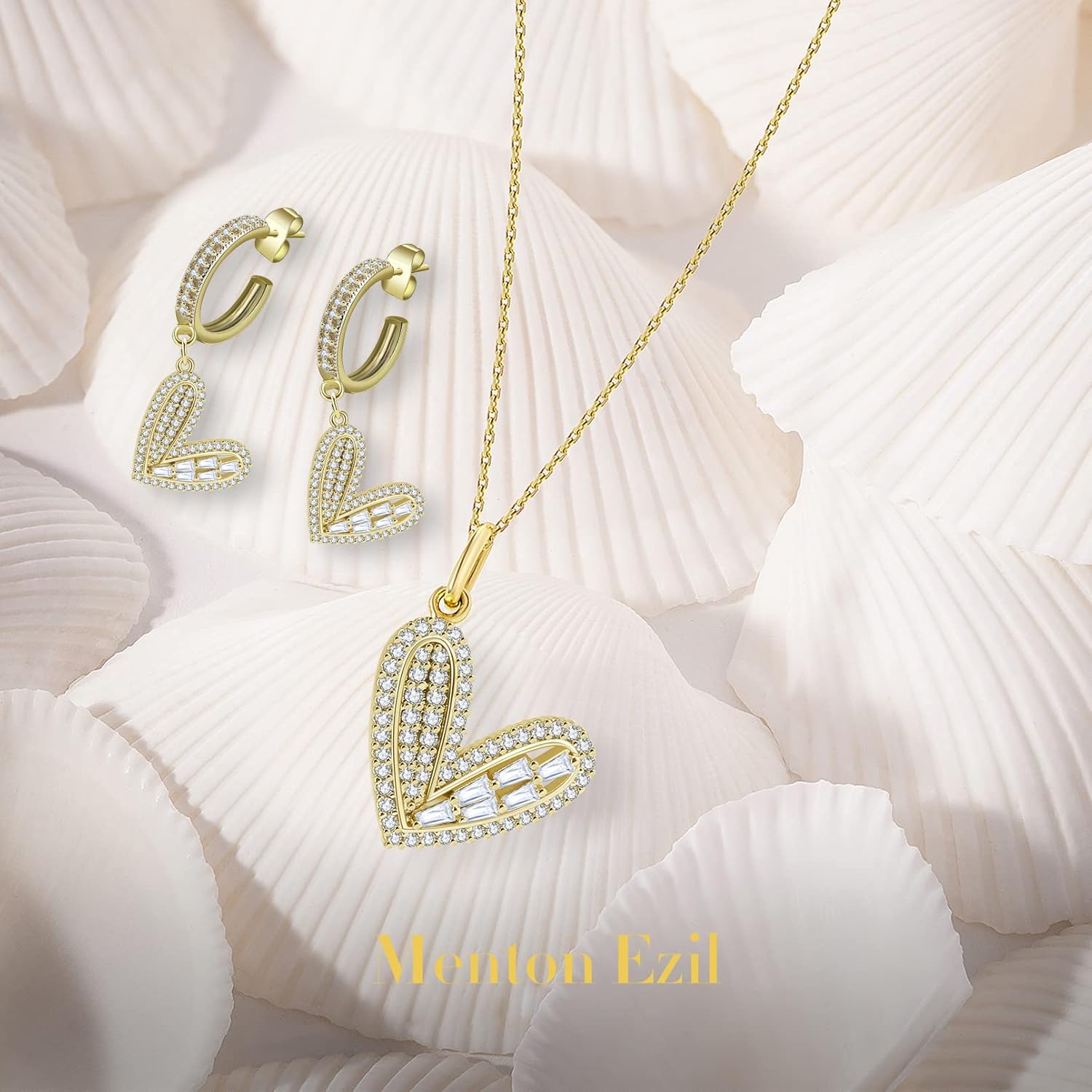 Fashion Jewlery Brave Heart 18K Gold Plated Heart Shape Necklace With Crystal For Woman Birthday Mother’s Day Anniversary Jewelry Gift for Women Wife Mom Girlfriend - Image 3