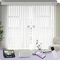 Vista 10 de Graywind Persianas verticales transparentes motorizadas compatibles con Alexa Google, cortinas transparentes inteligentes de privacidad, filtrado