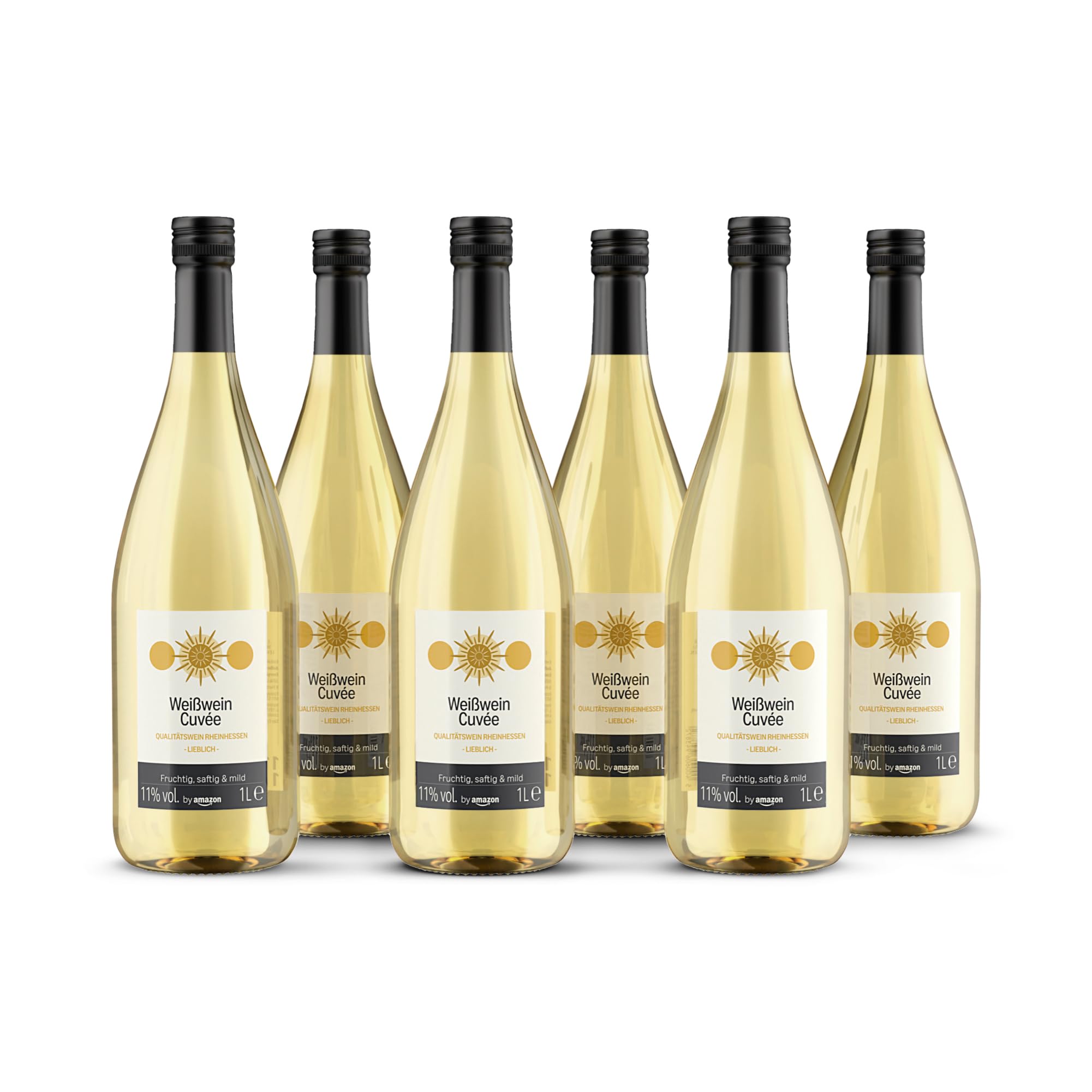 by Amazon Weißwein Cuvee Lieblich Qualitätswein Rheinhessen, 6x1L