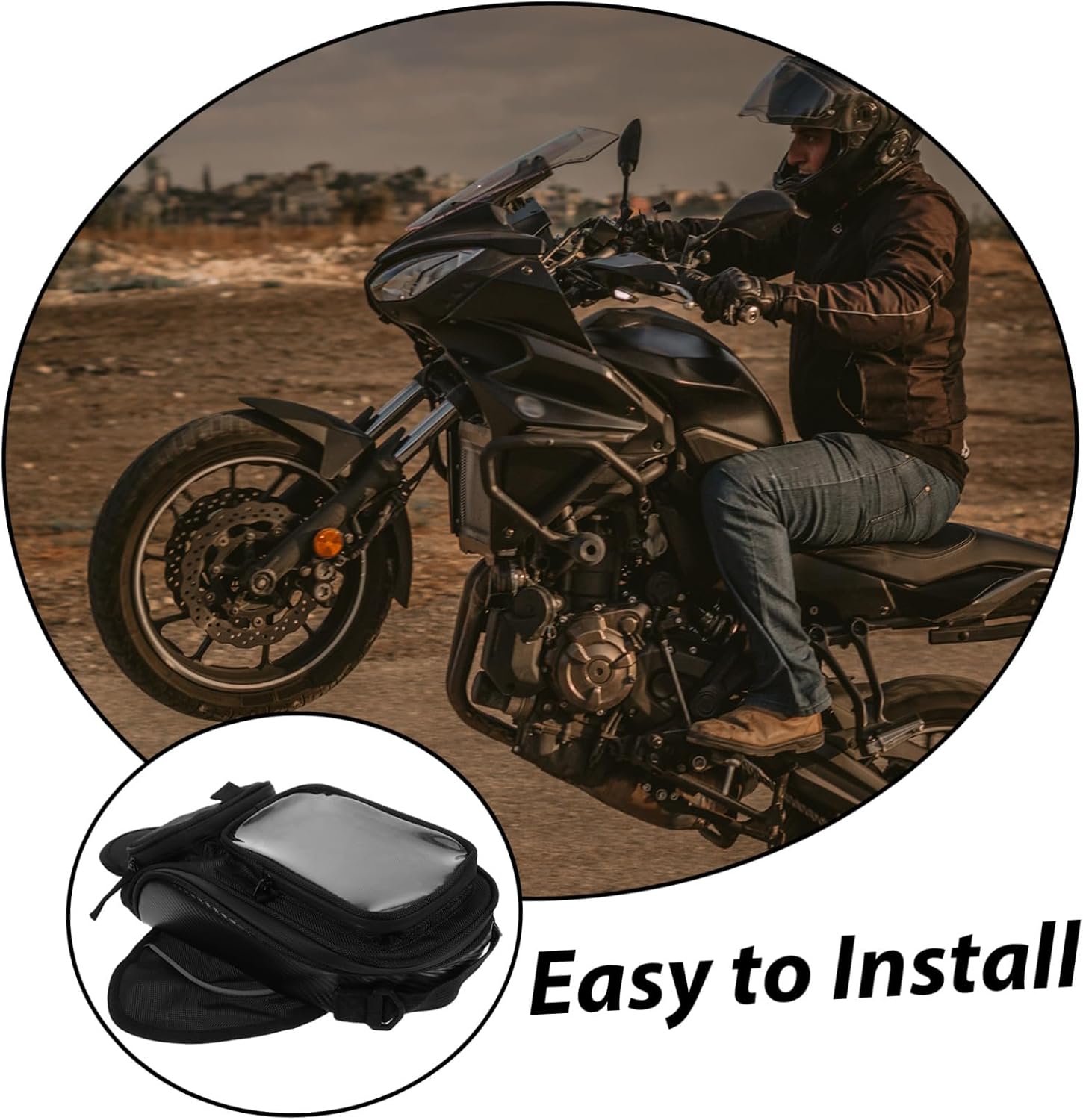 Holibanna Magnetic Motorcycle Tank Bag Riding Storage with Large Capacity Fit Cloth Material for Long Journeys and Essential Accessories