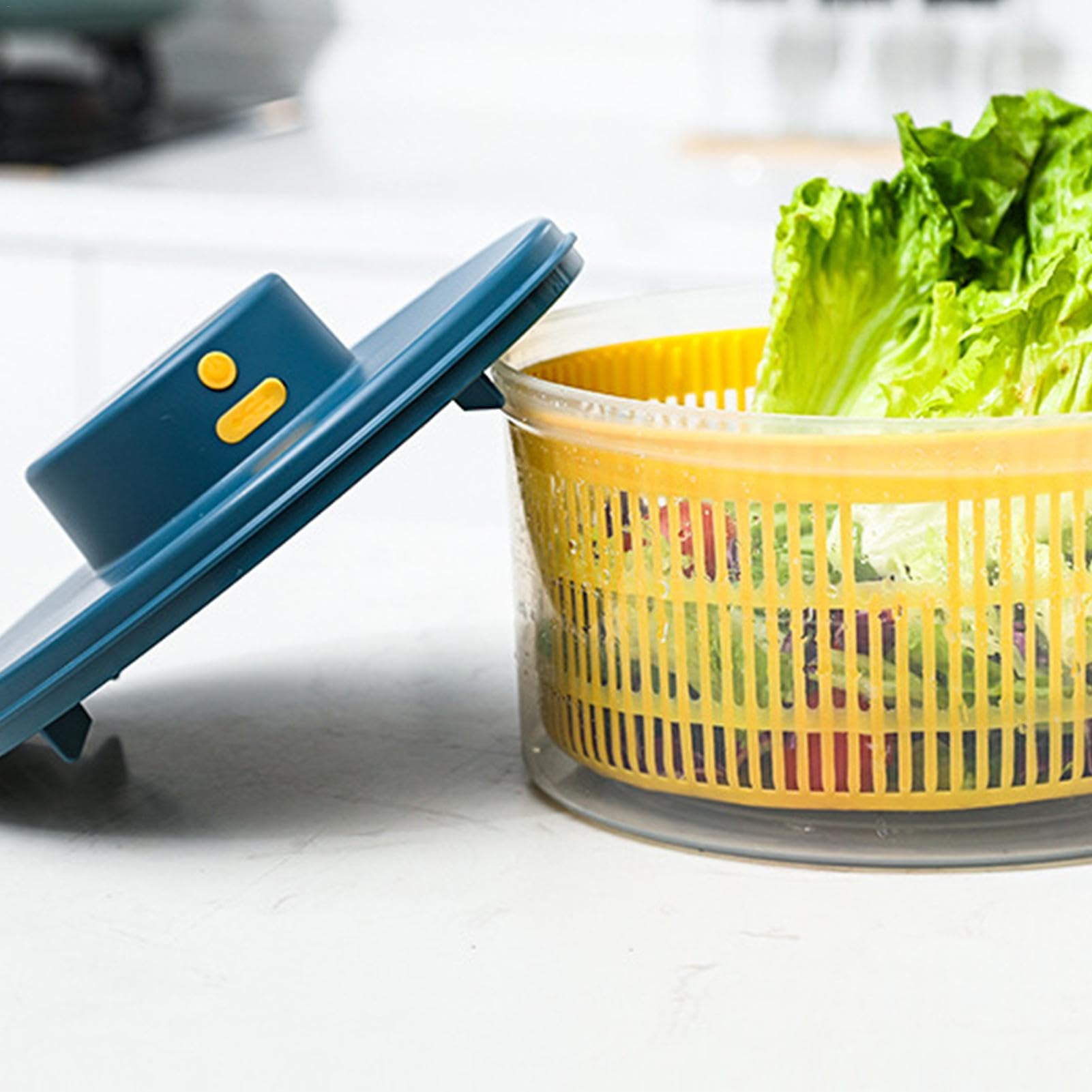 Mélangeur électrique à Drainage Rapide, séchoir à Salade et légumes | Séchoir à légumes d'une capacité de 3 L | Mélangeur électrique à Chargement USB sécurisé pour Un séchage Efficace