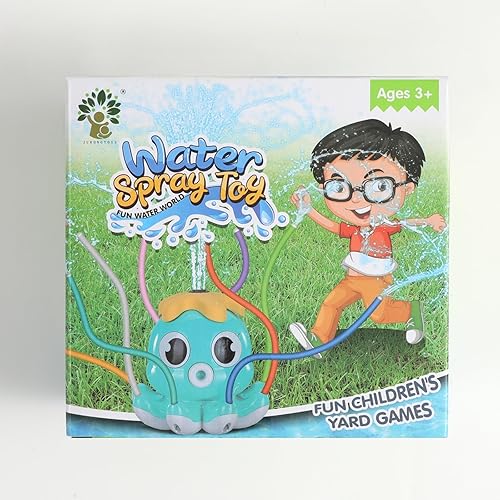 Miniatura 11 de MoKo Rociador de agua para niños, bonito aspersor con 8 tubos de movimiento y 2 abrazaderas de manguera, rociadores al aire libre, pulpos de verano,