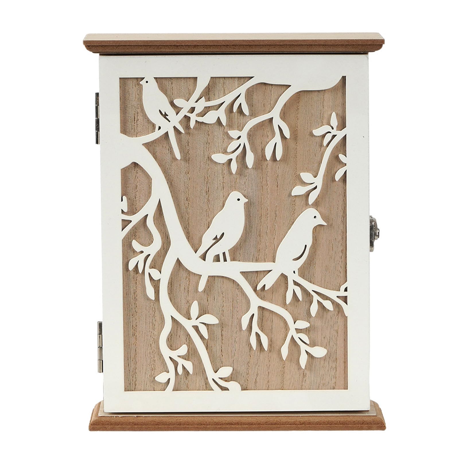 Jazuaiao Wood Organizers Wall Mounted Entryway Storage Box with Concealed Compartment User Friendly Materials Multiple Hook Wall Mounted Wooden Holder