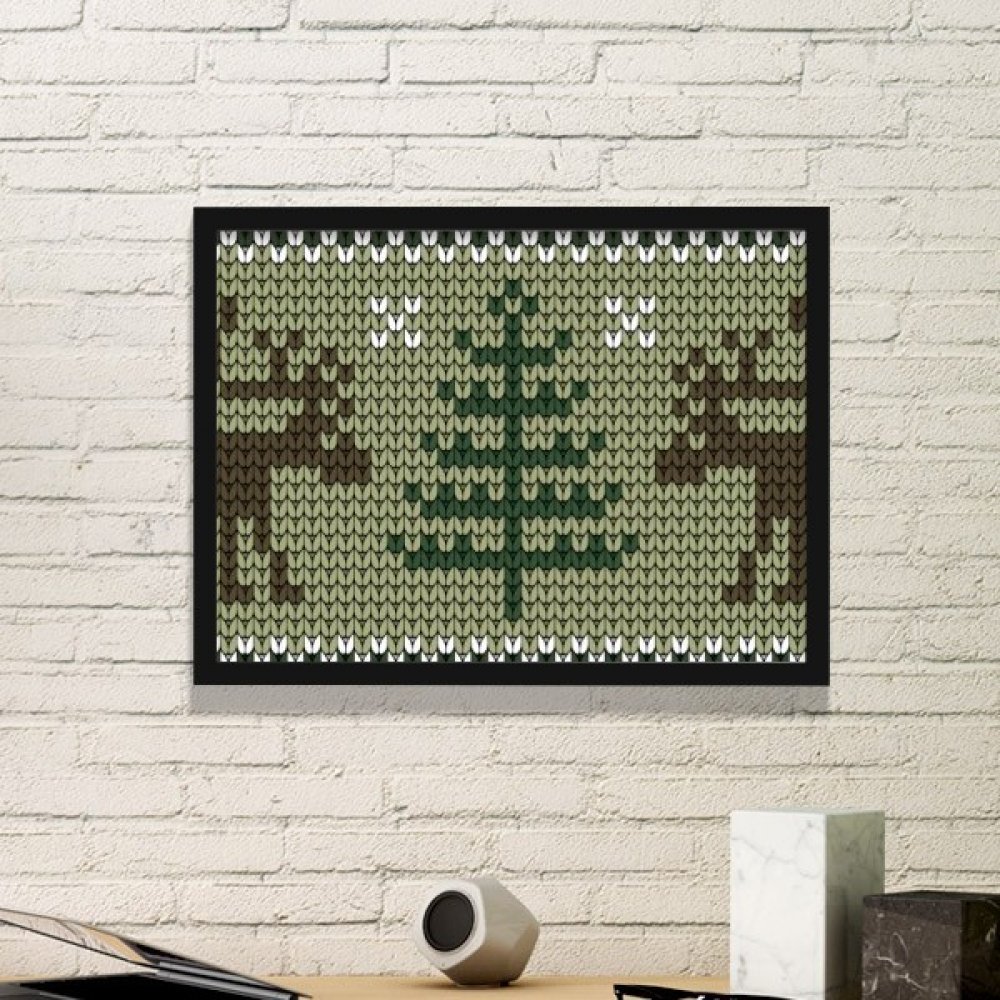 Peinture élan brun et tricot blanc pour une ambiance de Noël cocooning