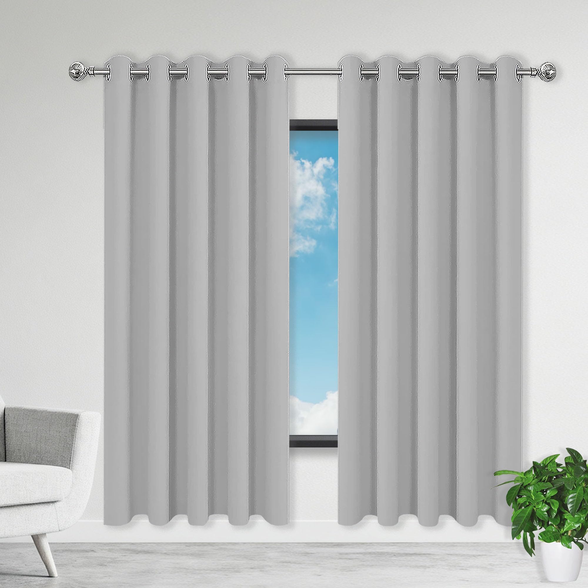 Rideaux de chambre modernes gris clair 280 x 280 cm pour créer une ambiance douce et cocooning