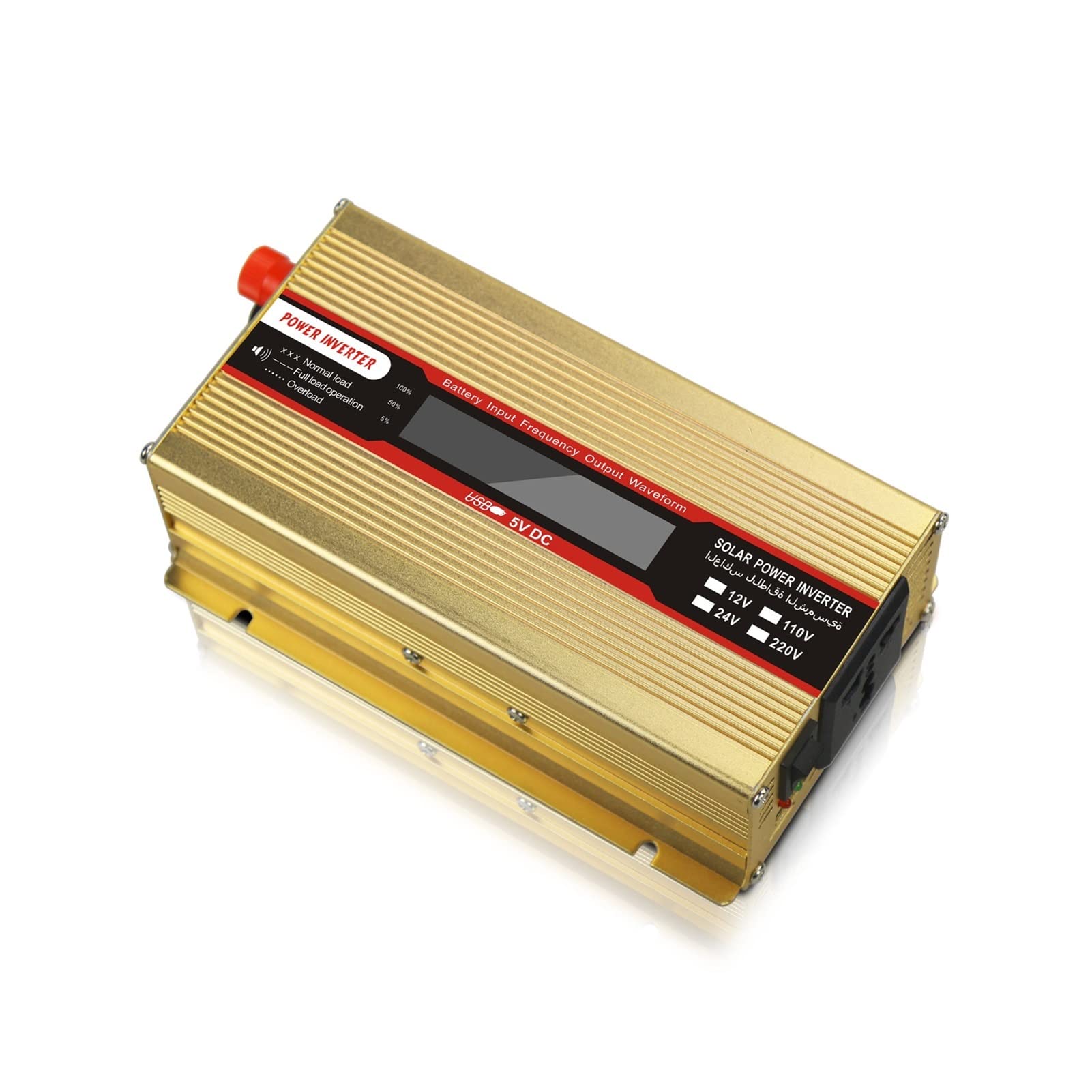 Inversor De Coche, 1500W Inverter Inverter Inverter Dual USB Cargador Inversor Solar Convertidor de energía Full Power RV Convertidor de Carga