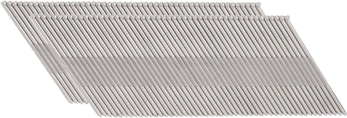 Freeman Stainless Steel Angled Finish Nails | 34 Degree | 15 Gauge | 2" | Tape Collated | 1,000 Count | Indoor and Outdoor | Trim, Moulding, Cabinetry, Furniture, Door and Window Casing | SSAF1534-2