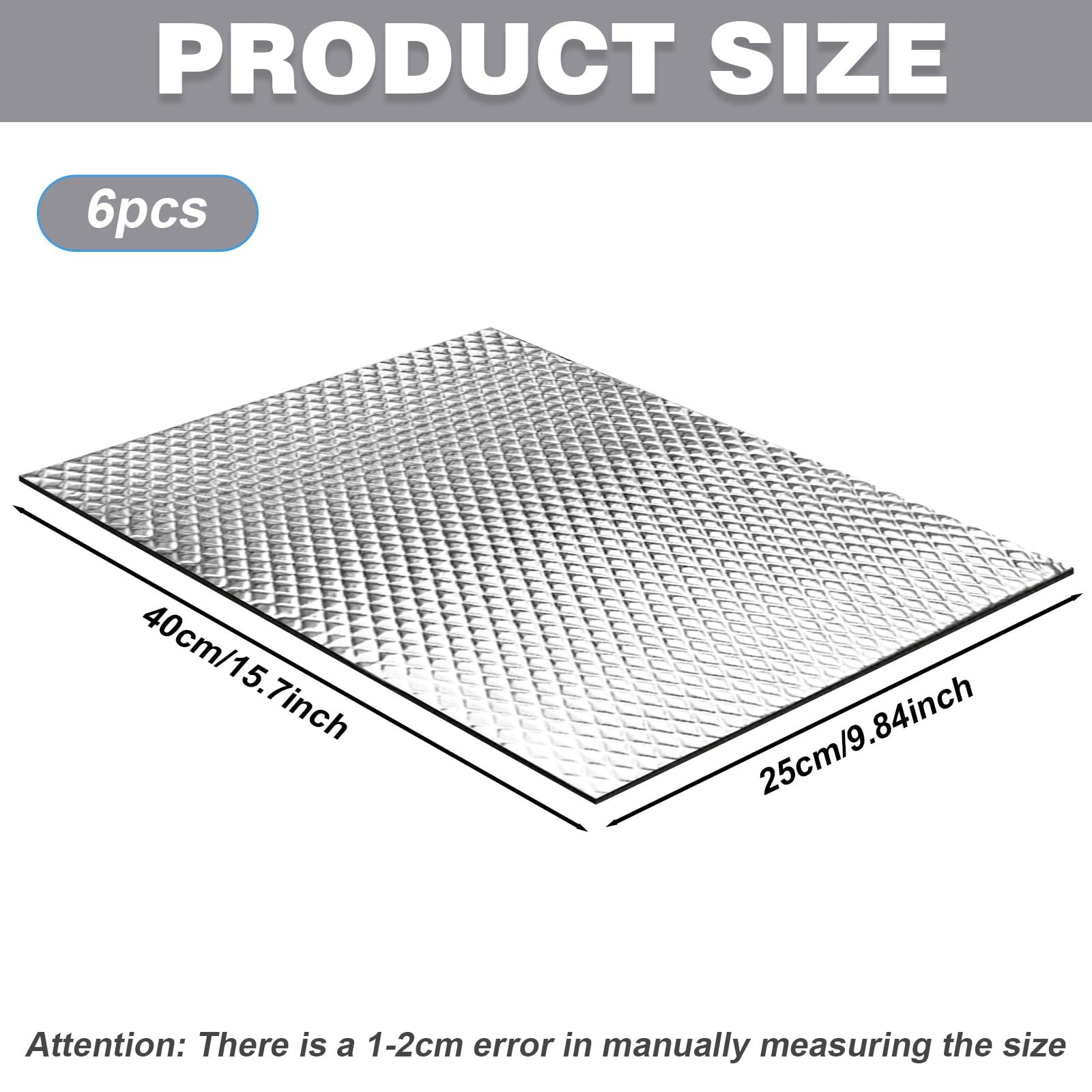 Lot De 12 Tapis D'Isolation Thermique Et Phonique Auto-Adhésifs – Aluminium Butyle 40x25cm, Insonorisation Voiture, Anti-Vibration, Ignifuge