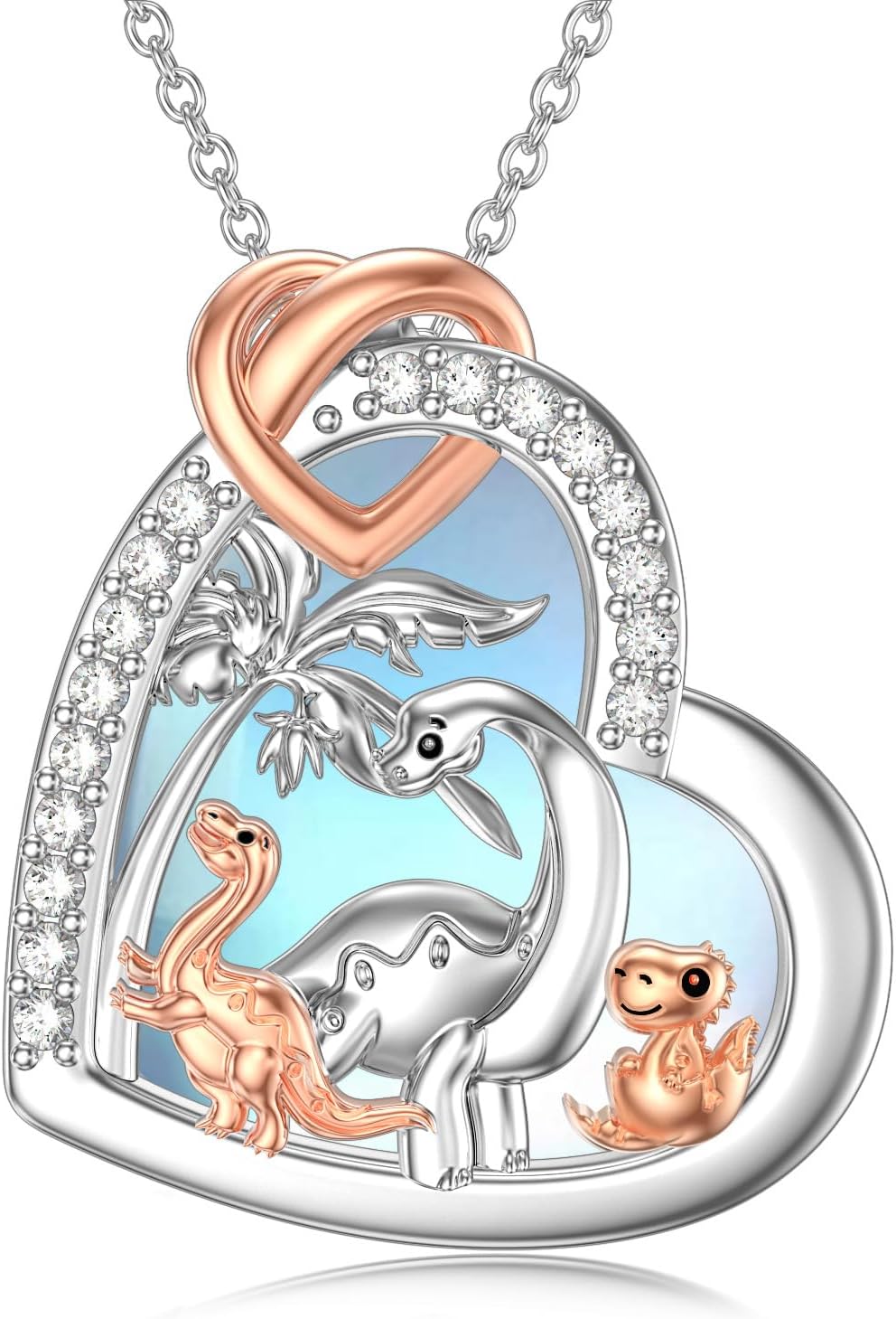 Mom Jewelry Gifts 925 Sterling Silver Mama Bear/Dinosaur/Cat/Bird/Chicken Necklace with 1 2 3 4 5 Cubs for Women Mother Wife Grandma
