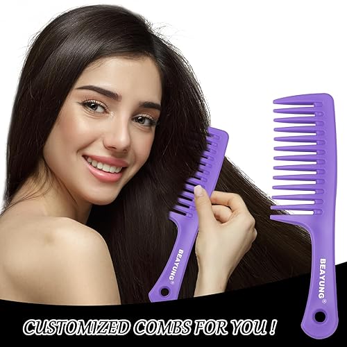 Miniatura 6 de 2 peines de dientes anchos, peines de ducha, peine para cabello rizado mojado, cepillo de pelo duradero para el mejor peinado y cuidado profesional