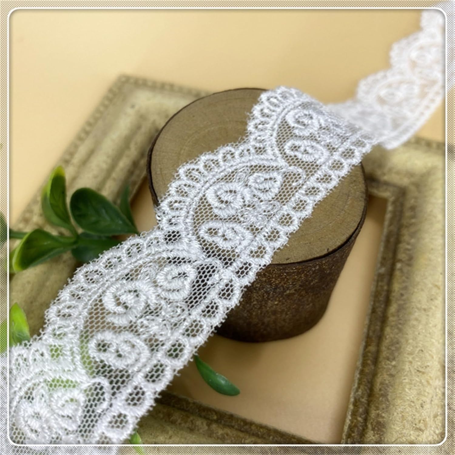 Rose Mesh Lace Clothing Accessories Fashion Women's DIY Lace Edge Skirt Embroidery Neckline Decoration 10 Yards(Rayon White)