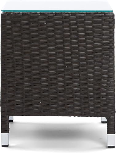 Miniatura 21 de Serta Laguna - Colección de muebles de mimbre de resina marrón para exteriores, fácil montaje, porche o piscina, 5 piezas de mimbre marrón no