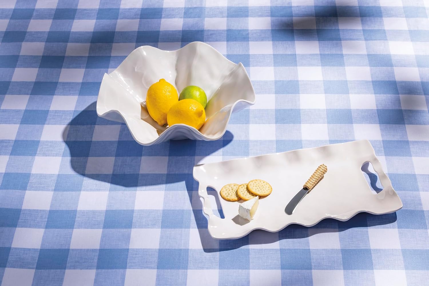 Mud Pie Ruffled Melamine Serving Bowl