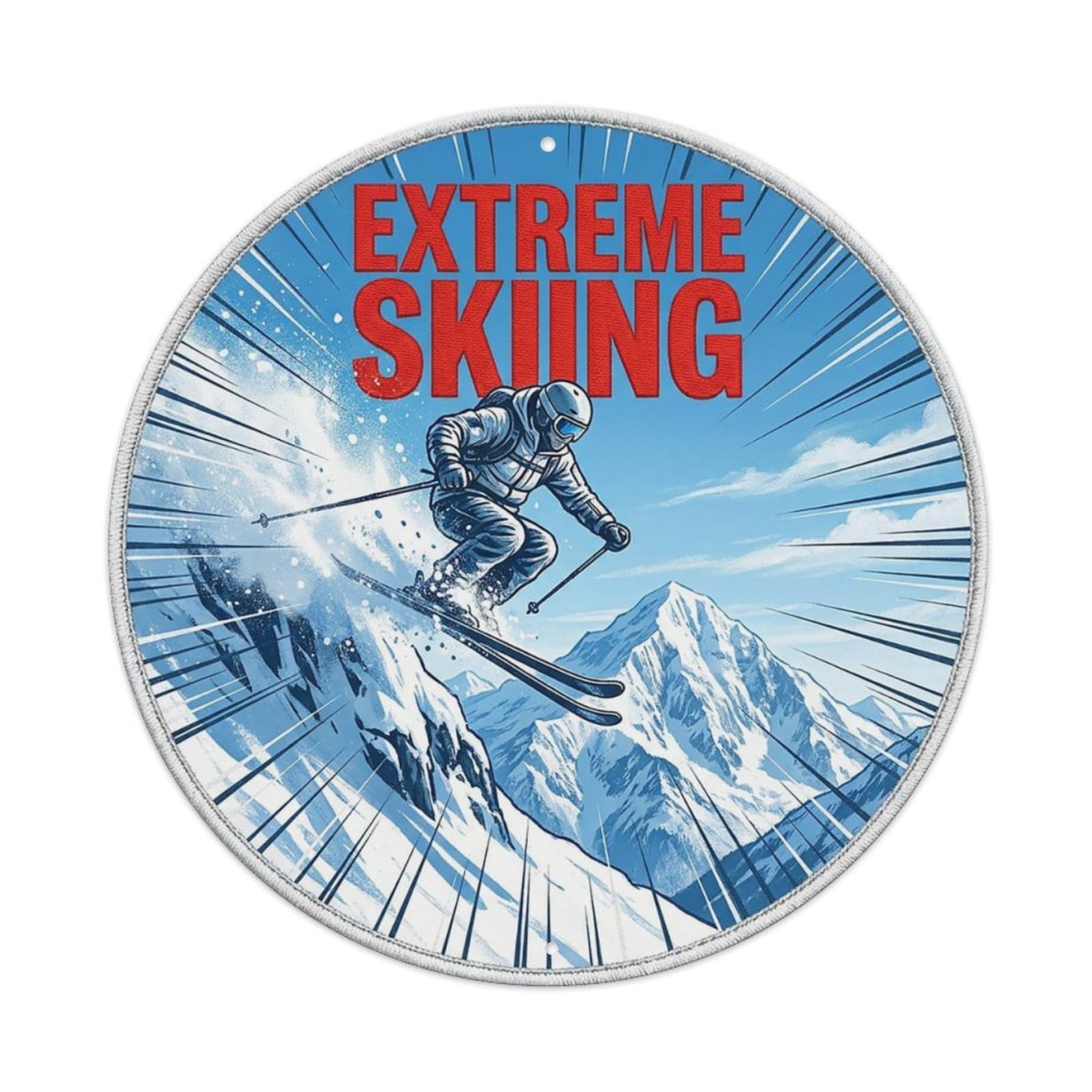 Vintage Extreme Skiing Extreme Sports Vintage Metal Tin Sign Plaque Wall Decor for Cafe, Club Bar, Office, Garden Metal Poster 8x8Inch