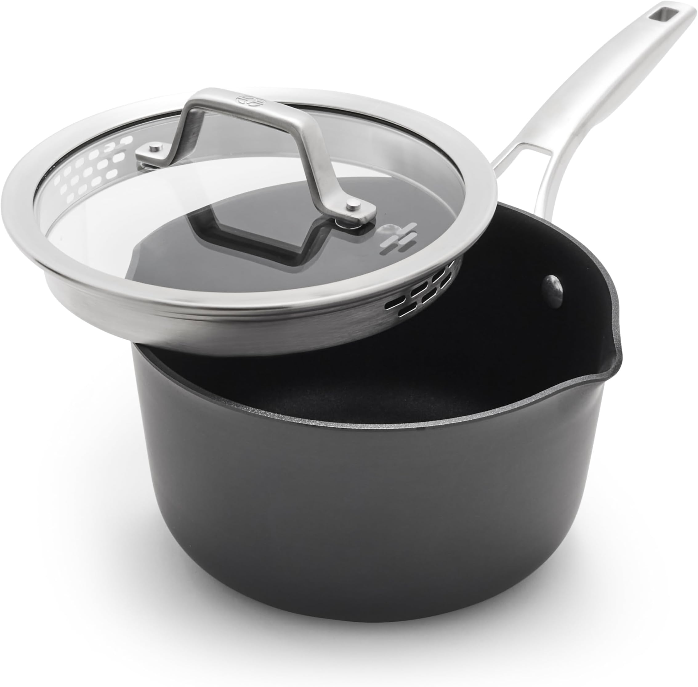 Premier 3.5 Quart Sauce Pan with Lid, Hard-Anodized Nonstick Cookware with MineralShield Technology, Dishwasher & Oven Safe