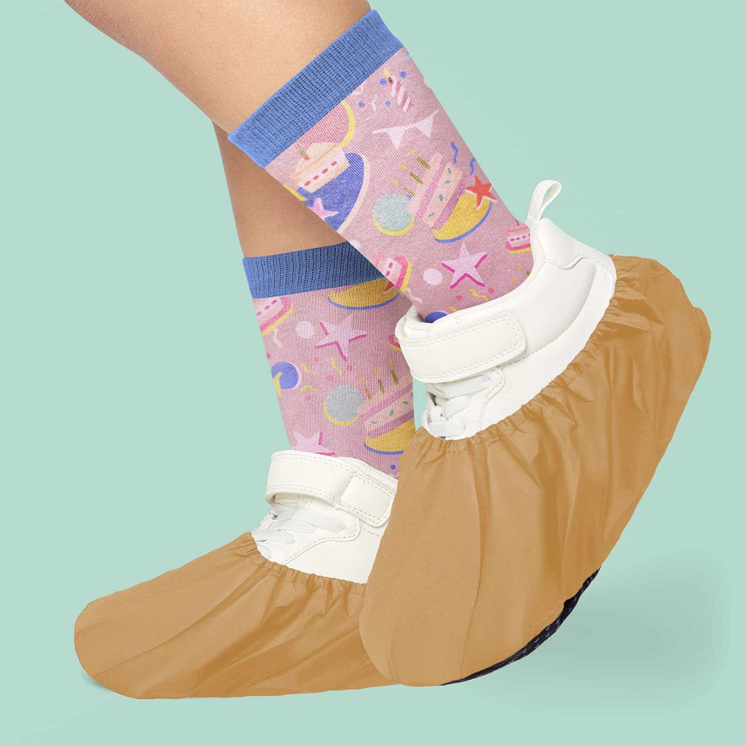 Ferocity Couvre-Chaussures Réutilisables Hydrofuges Protège Antidérapants et Lavables pour Enfants Adulte en Polyester de Haute Qualité avec Colorés x5 [142]