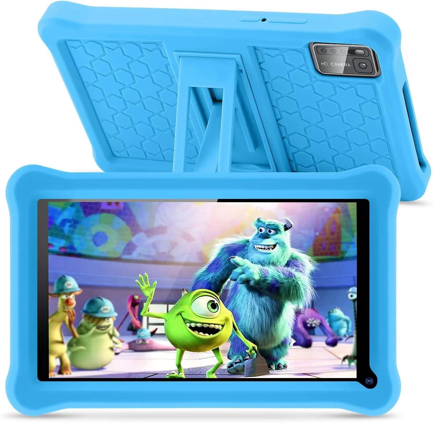 Children’s Tablet 7 Inch Android 13 with RAM 8GB ROM 64GB (TF 128GB), GMS Certified, Parental Control, IPS HD Screen, Dual Camera, WiFi, Children’s Educational Tablet with EVA Case (Blue)