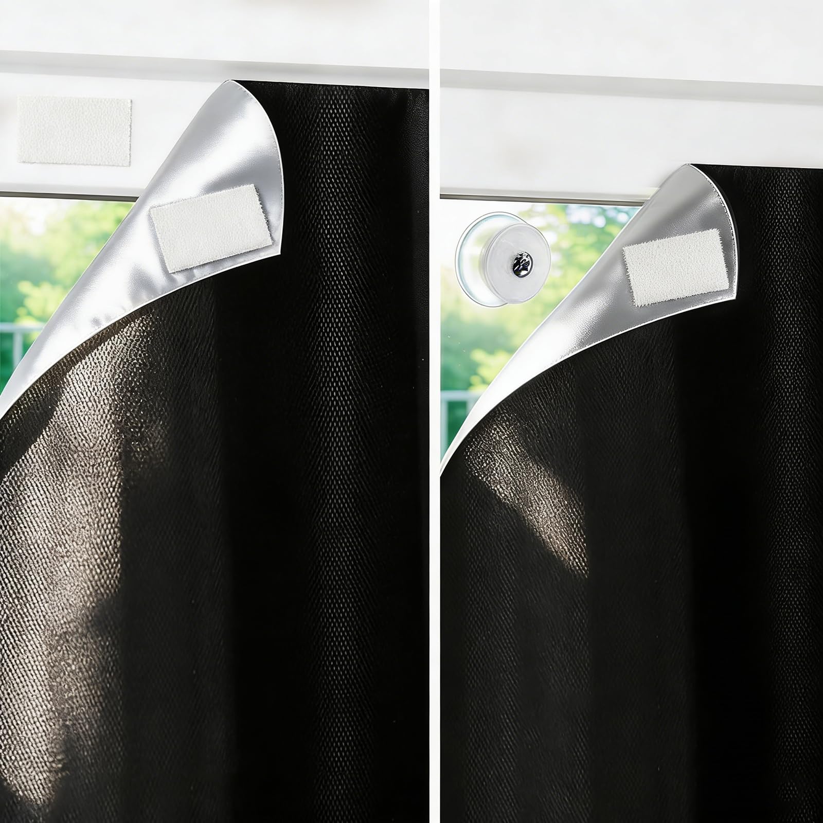 SwartLife Tragbare Fenster Verdunkelung mit 3m Vorhangschiene ohne Bohren, 300x145cm verdunklungsfolie für Fenster für Fenster jeder Größe und Form, lazblinds verdunkelungsfolie