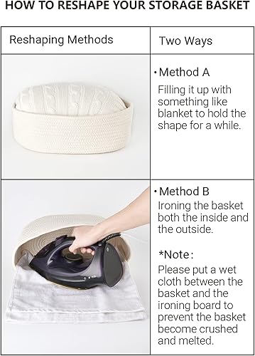 Miniatura 6 de Mkono Paquete de 3 cestas de almacenamiento para estantes, organizador de juguetes bohemios, canasta pequeña de cuerda de algodón tejida blanca con