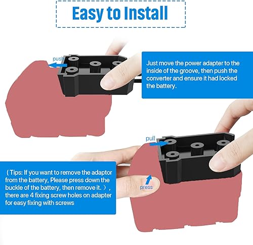 Miniatura 4 de Convertidor de corriente CC y adaptador de rueda de alimentación con fusible e interruptor para batería, convertidor de CC reductor de 18 V a 12 V,