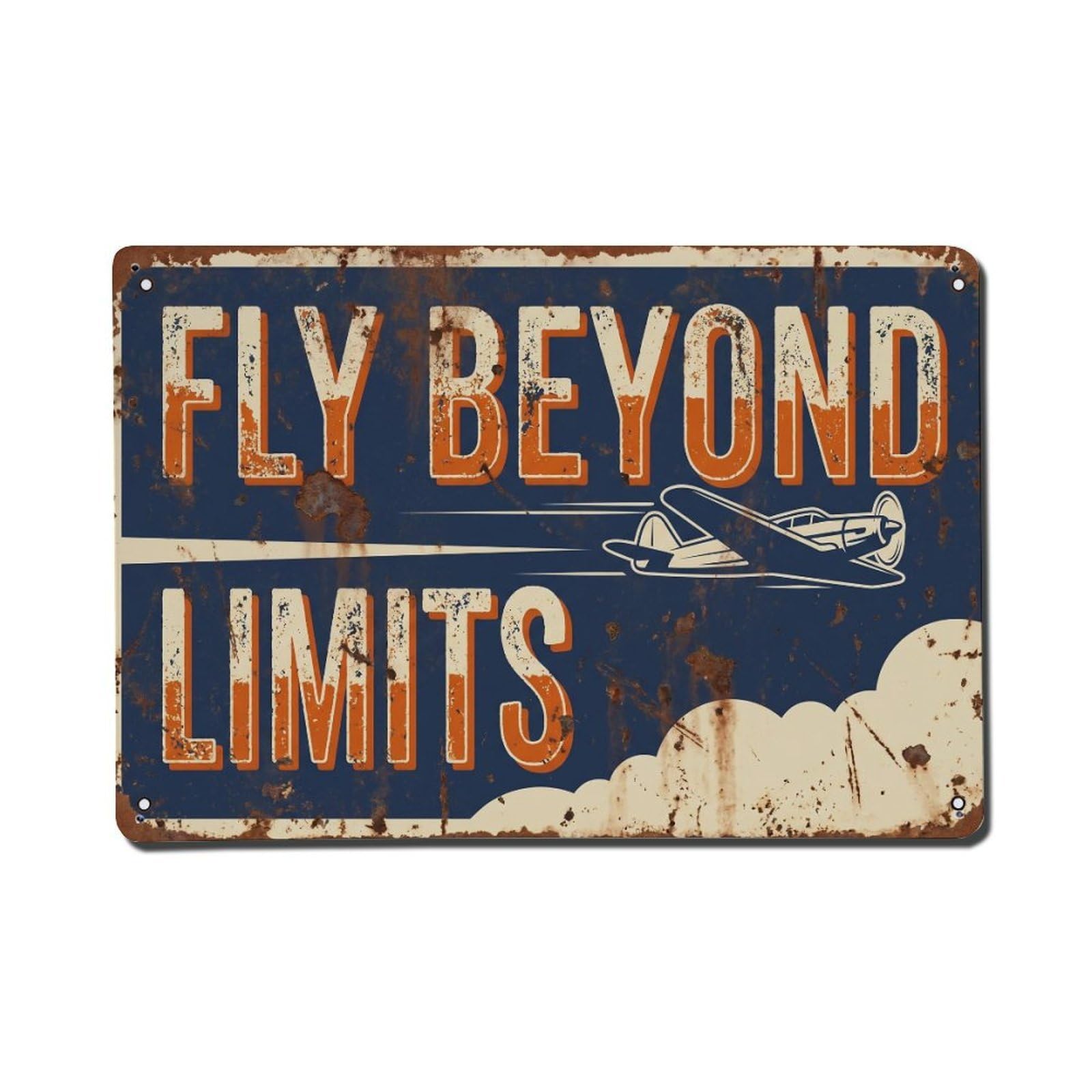 Fly beyond Limits Potential Retro Motivational Slogans Vintage Metal Tin Sign Wall Decor for Cafe, Club, Garden Metal Poster 8x12Inch