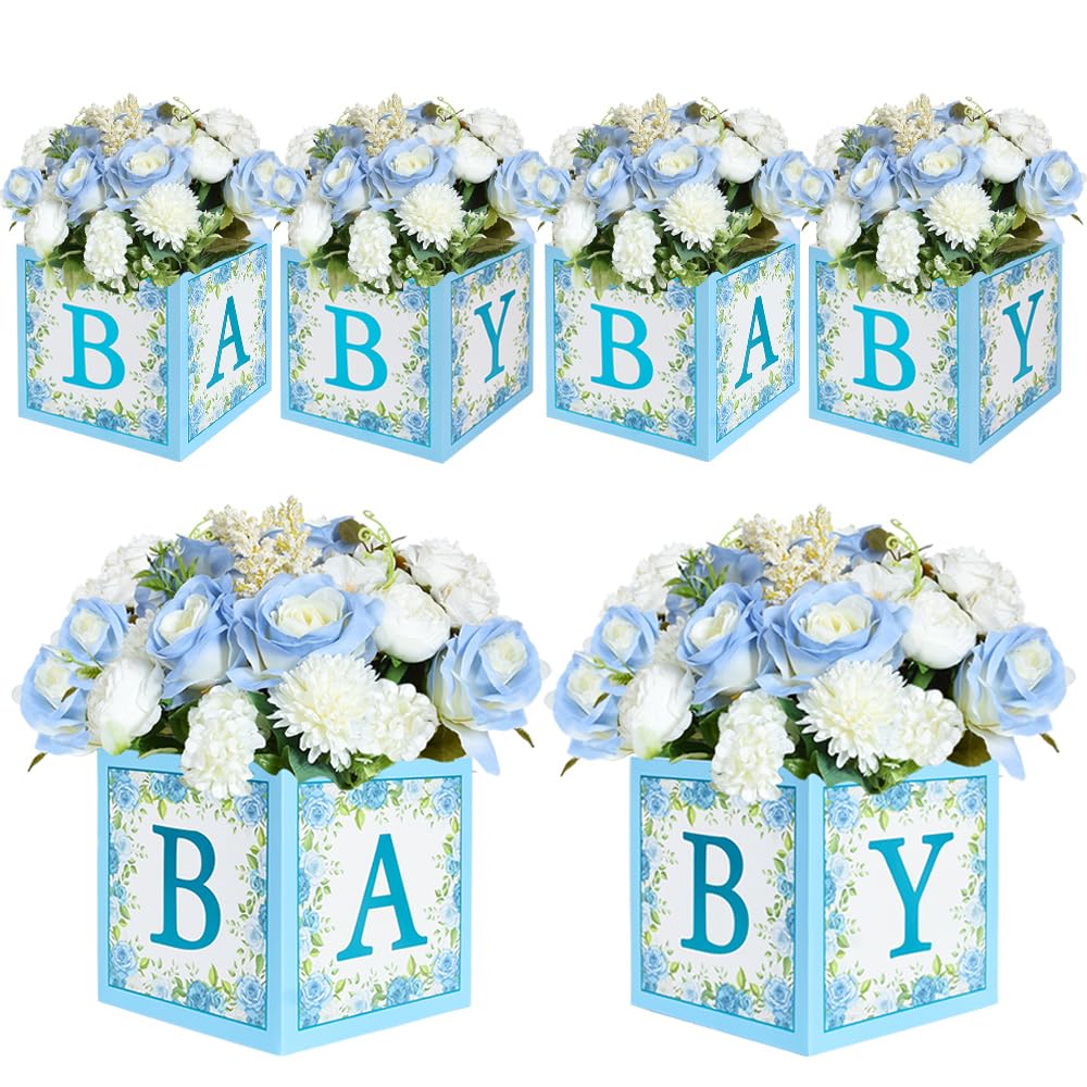 Amazon.com: TONIFUL Blue Flower Baby Letter Boxes - 6Pcs for Baby ...