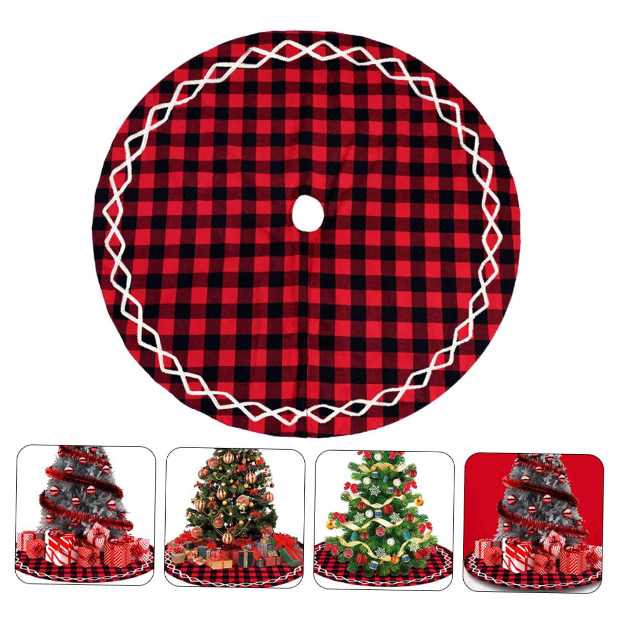 1pezzi Grembiule Per Albero Di Natale Tappeto Decorativo in Protezione Per Casa Da Aghi e Riutilizzabile Per Feste Natalizie