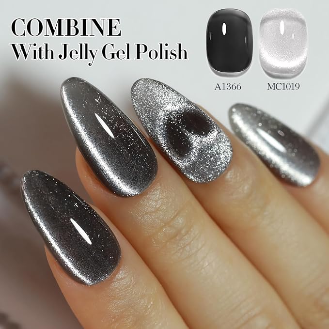 Esmalte de uñas cat eye Double Rhythm 15 ml plateado miniatura 6