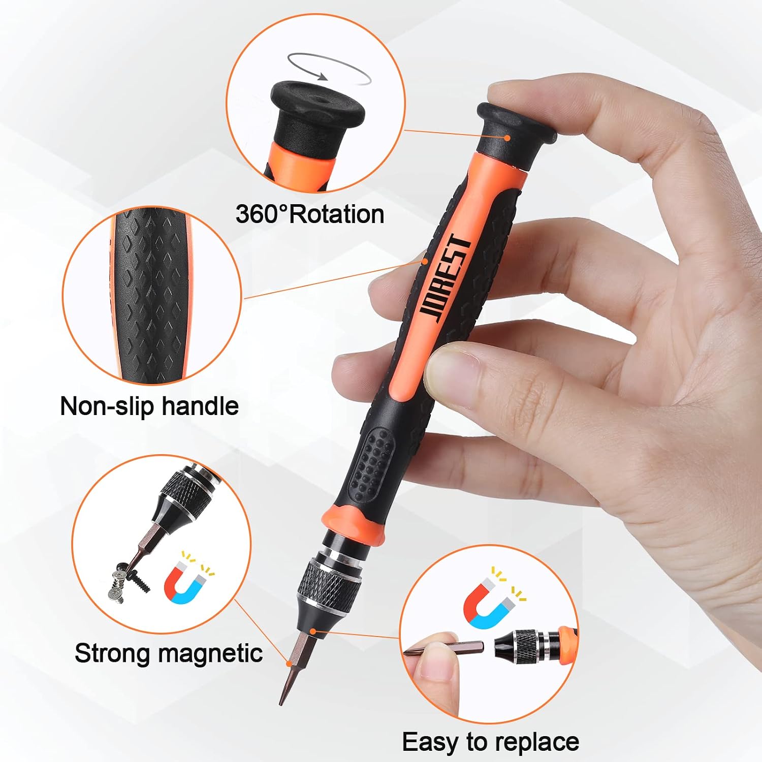JOREST 40Pcs Precision Screwdriver Set, Mini Tool Kit with Security Torx T5 T6 T8 T9, Triwing Y00, Star P5 - Image 4
