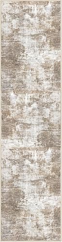 Miniatura 247 de IOHOUZE Alfombra pequeña abstracta de 2 x 3 pies, alfombra de entrada lavable para entrada interior, alfombras con respaldo de goma, alfombra gris