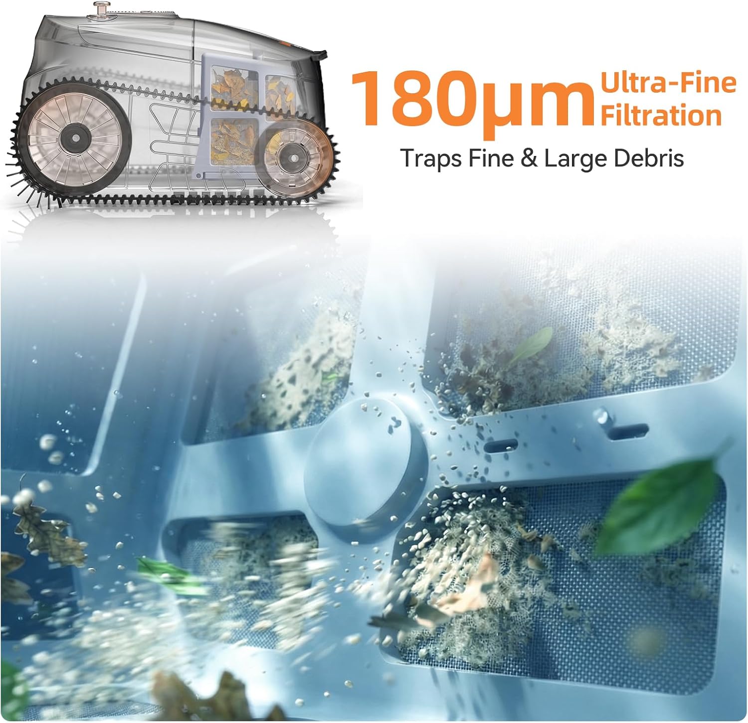 Ultra Nebula Cordless Robotic Pool Cleaner, with 5580 GPH Powerful Suction, 180-Min Runtime, Wall & Waterline Cleaning, Smart Navigation, for Pools up to 3229 Sq.Ft