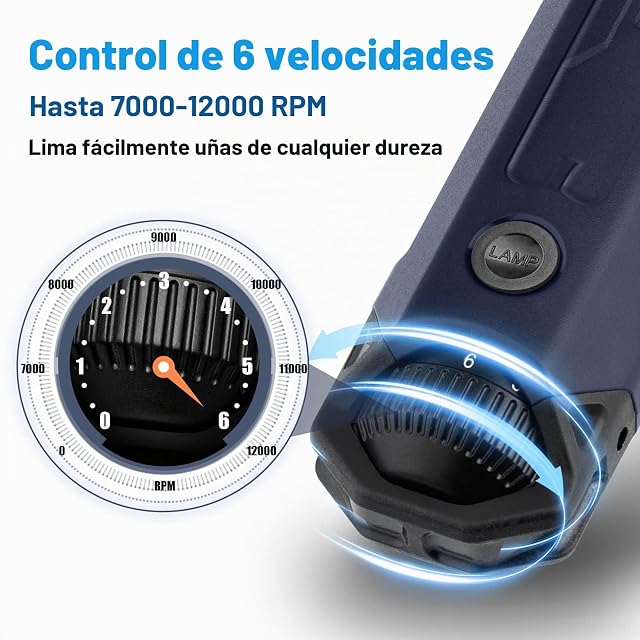 Foto 2 de 7 de Casfuy - Lima de uñas para Perros de 6 Velocidades, Cortador de uñas Eléctrico Recargable de para Mascotas…