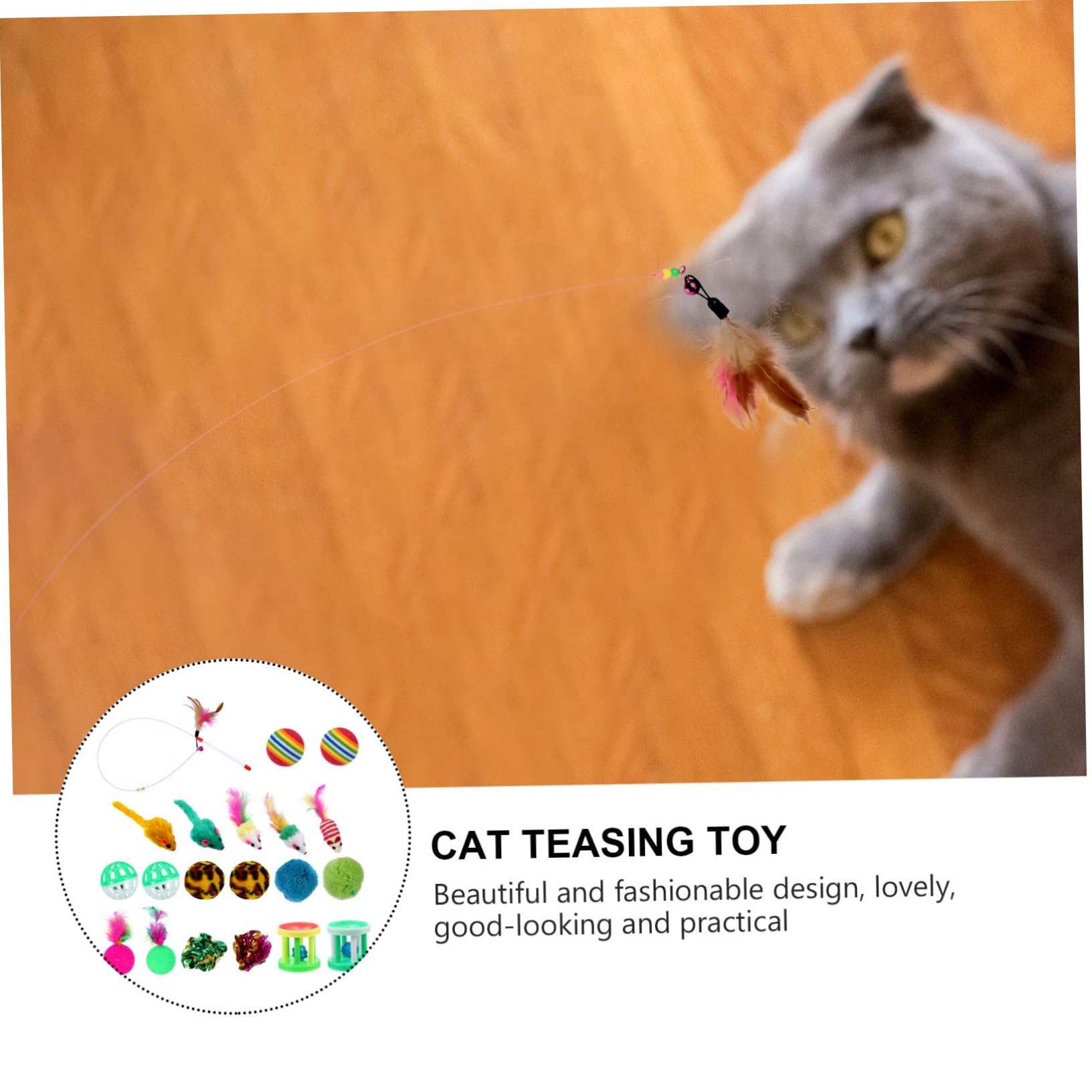 VANZACK 40 Piezas Juego de Navidad para Mascotas Bolas de Juguete para Gatos Juguetes para Mascotas mancuerna Cat Toys Juguetes para Gatos Juguetes Gatos Rompecabezas de Gato
