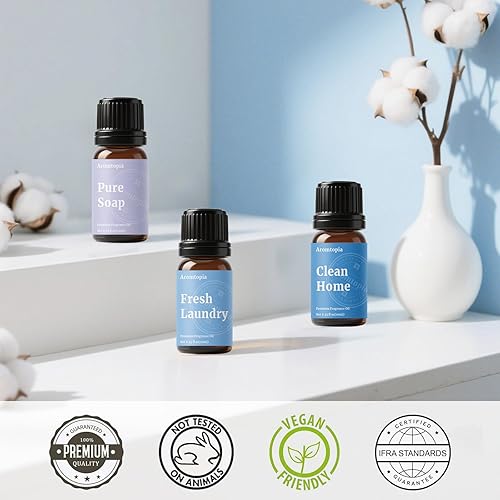 Miniatura 6 de Aceites aromáticos difusores, aceites esenciales aromtopia para difusores para el hogar, juego de 6 x 0.3 fl oz, aroma limpio para hacer jabón de
