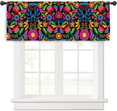 Miniatura 5 de Miyotaa Cenefa de cortina de cocina para fiesta mexicana, 54 pulgadas de ancho x 18 pulgadas de alto, bolsillo para barra, Cinco de Mayo, Día de los