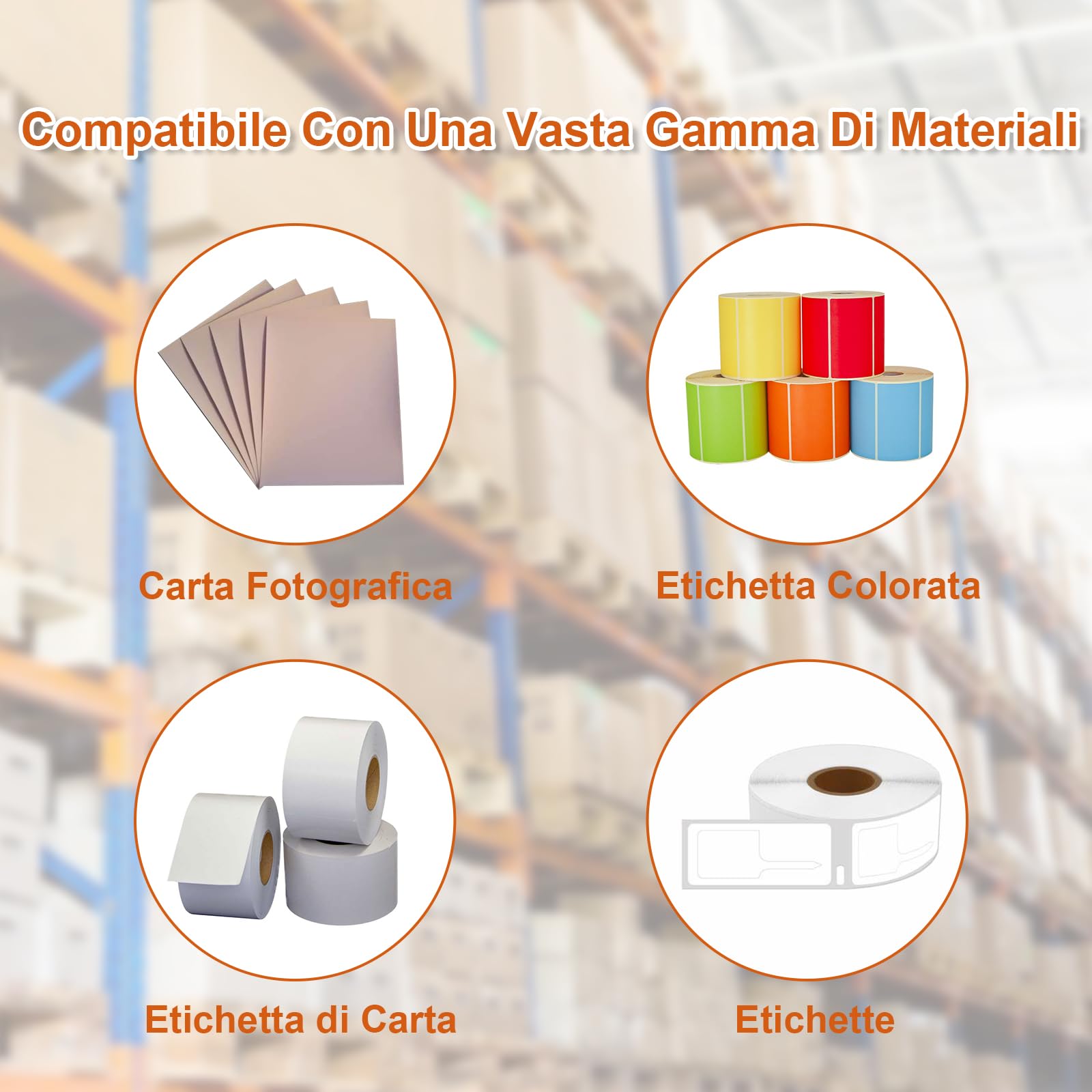 10 rotoli di nastri per trasferimento termico per stampante desktop - Cera avanzata, 110 mm x 74 m (4,33" x 244'), nucleo da 1,27 cm, per stampante desktop Zebra