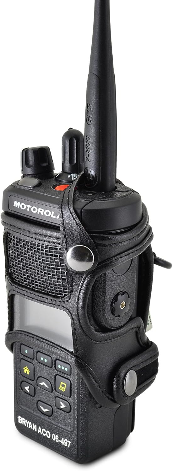 Turtleback Carry Holder for Motorola APX 4000 Two Knob Radio Extended Battery with D Rings Attachment Fire and Police Two Way Radio Belt Case Black Leather Belt Holster Heavy Duty D Rings Made in USA : Electronics