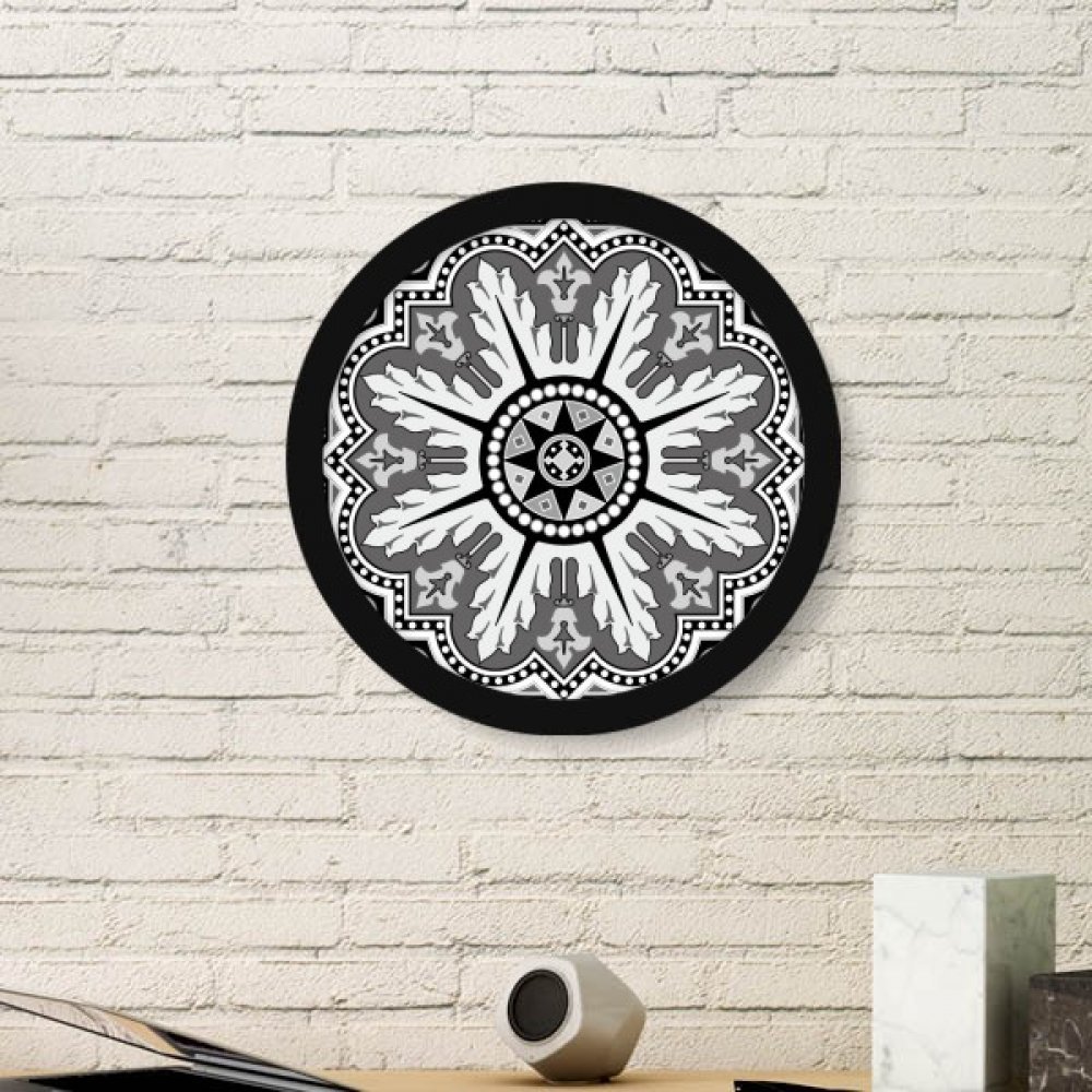 Cadre photo rond en bois noir avec motif art arabe chic DIYthinker