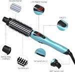 PHOEBE Curling Iron Brush Anti-Scald Bristles Instant Heat Up Curling Iron Dual Voltage Ceramic Tourmaline Ionic Hair Curling Wand for All Hair Types (1 Inch)