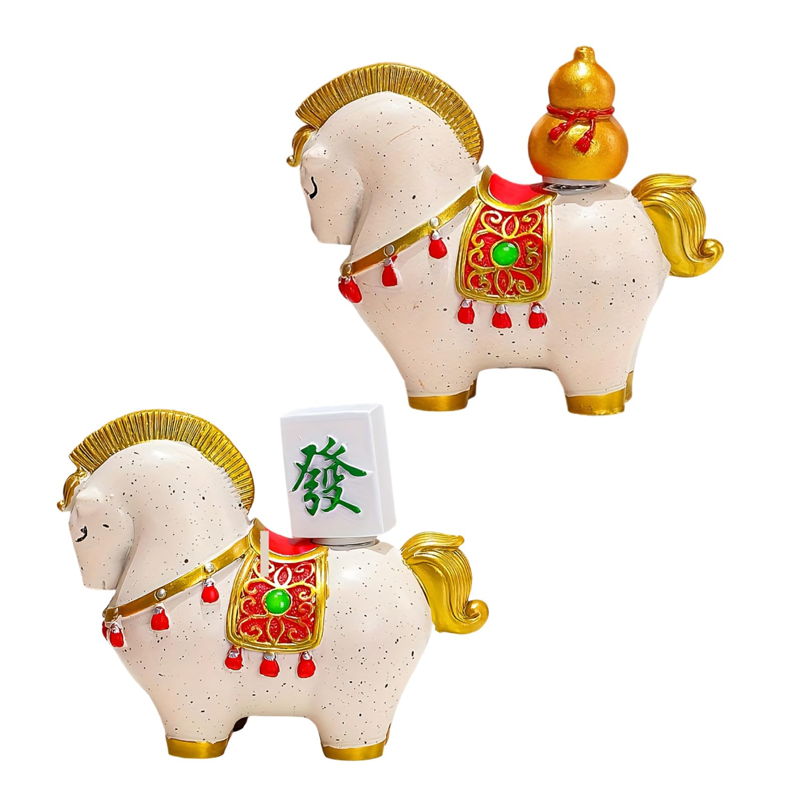 TFAOYS 2Pcs Moving Horse Model Whirling Handcrafteds Piece Professional Luck Symbol Decoration Whirling Lucky Horse Figurine