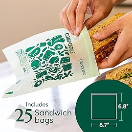 CLEANOMIC Compostable* Food Storage Bag Bundle - Gallon, Quart, Sandwich and Snack Sizes