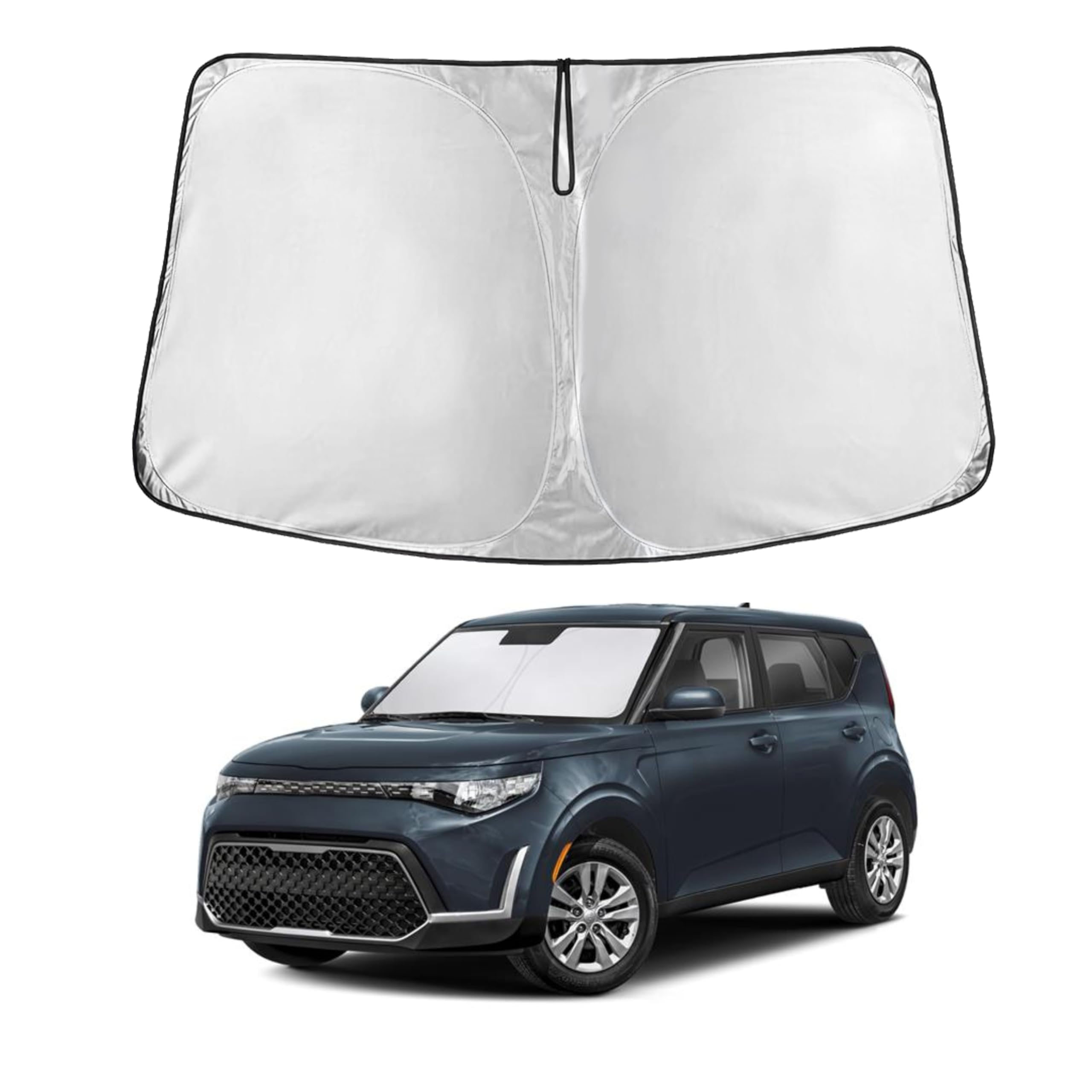 EcoNour Windshield Sunshade for Kia Soul 2020-2024 2025 2026, Sun Visor for Front Windshield & Window Sun Shade Cover, UV Heat Blocker & Protector, Car Accessories