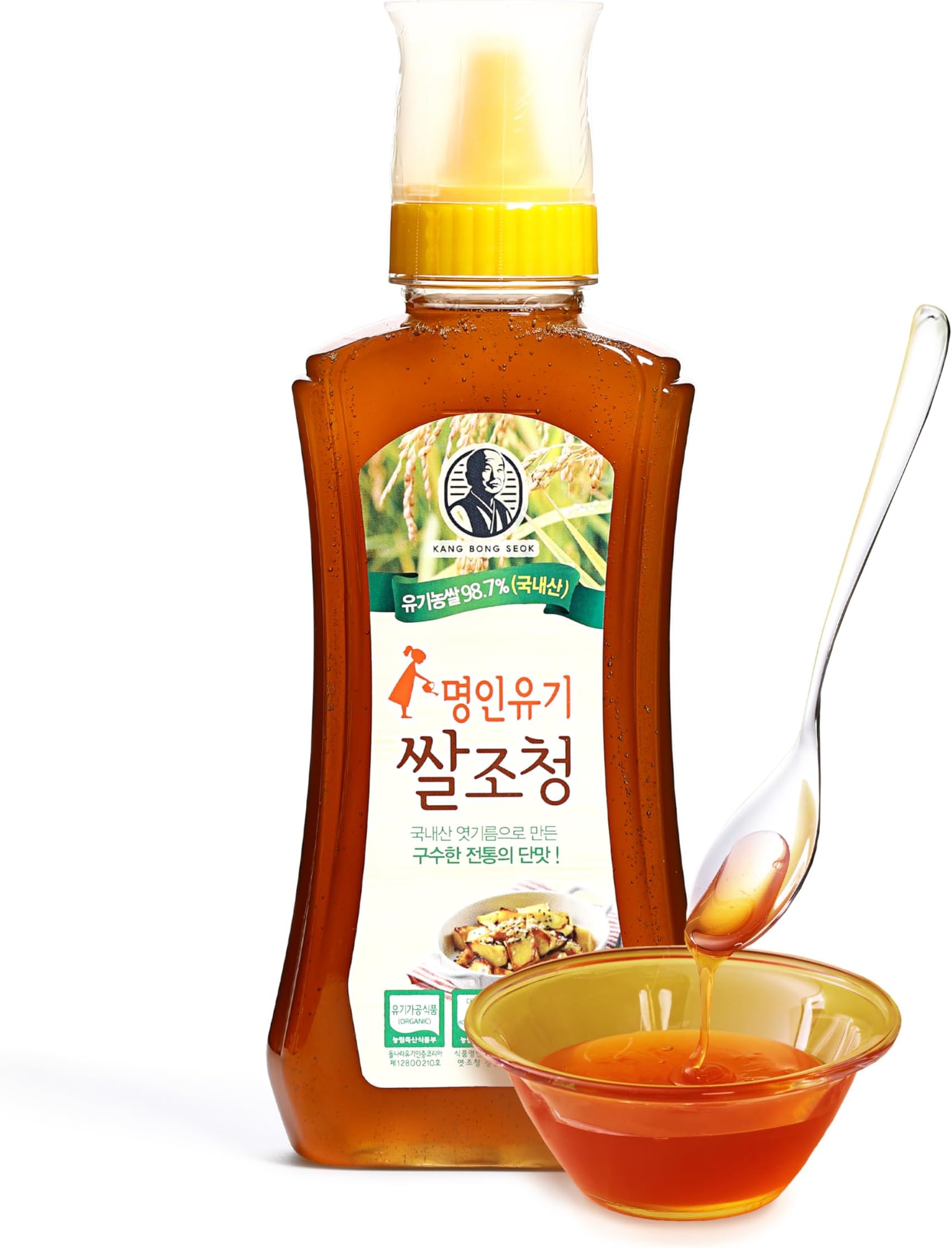 KANG BONG SEOK, Master Organic Rice Jocheong I Korea Food Master I Sugar Free Sweetener I Rice Syrup I Grain Syrup I Barley Malt Syrup I Cooking Sauce Seasoning I Pancake Syrup I 17 Oz.