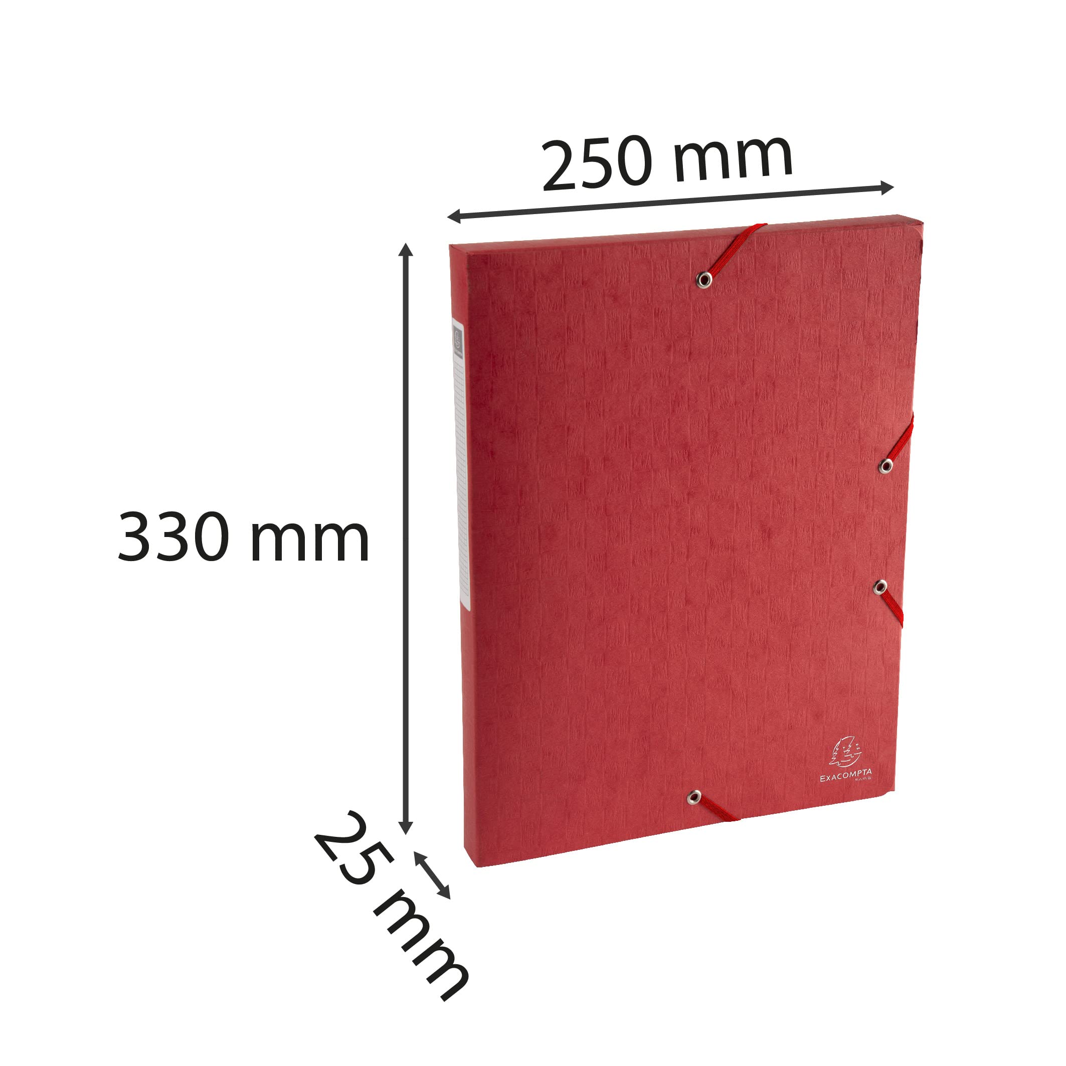 Exacompta 50705E Packung (mit 10 Archivboxen Scotten, mit Gummizugverschluß, hochwertig und nachhaltig, Rücken 25mm, 400g) rot, 10 Stück