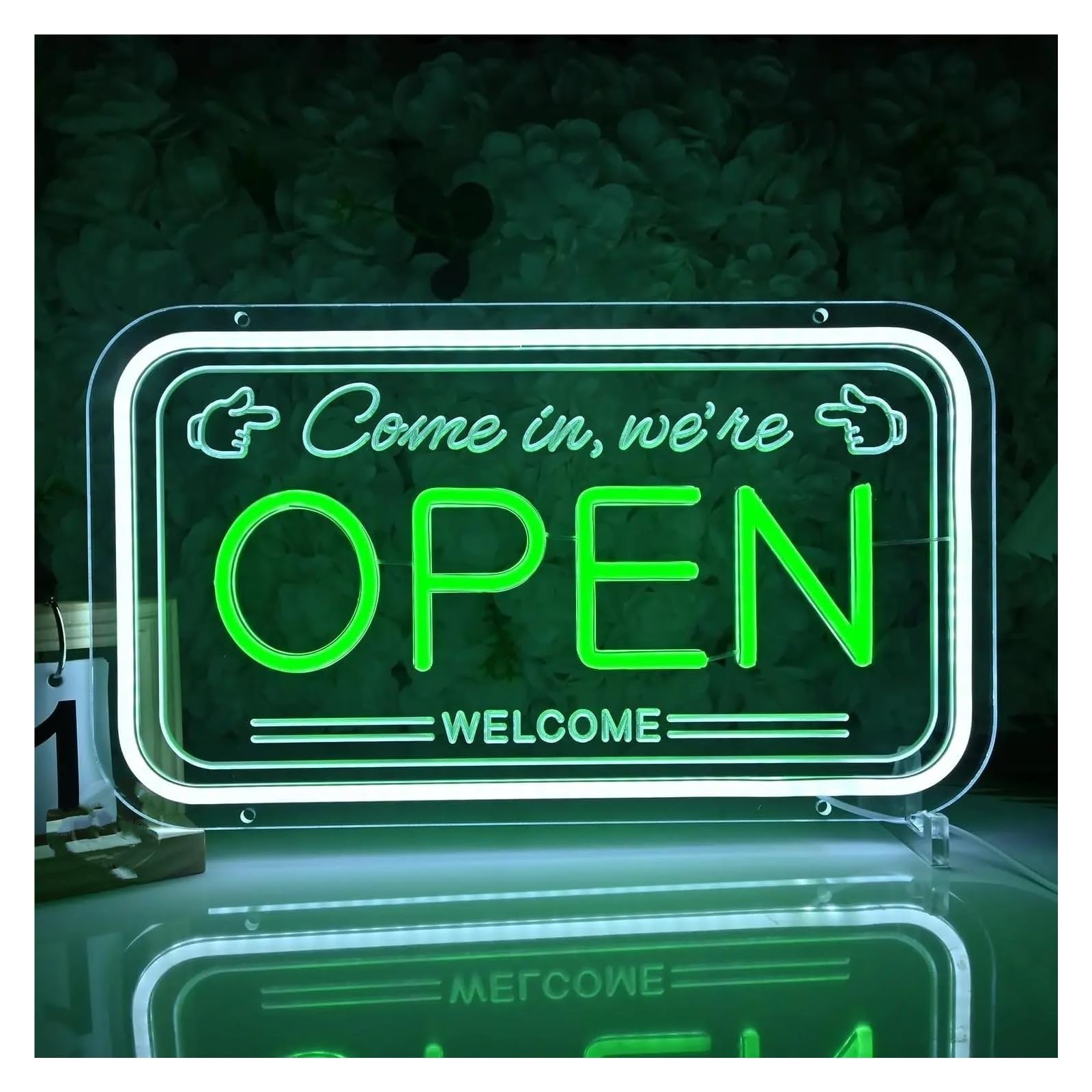 Hanging Art Neon Signs Come In, We're Open Neon Sign LED Light Dimmable For Bar Pub Cafe Restaurant Barber Shop Beauty Salon Hotel Business Decor 40cmx23cm/15.75inx9.06in(Style 3)