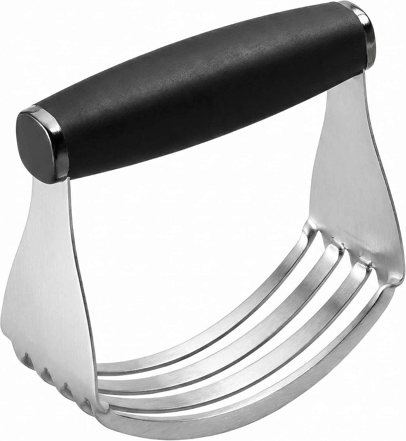 1 Pc XL Stainless Steel Pastry Blender, Non Slip Hand Mixing Tool for Home Baking Dough Making, Black Kitchen Baking Accessory