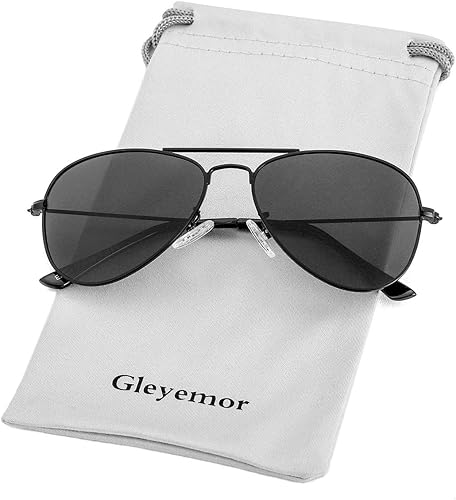 Gleyemor Lentes de sol polarizados estilo aviador para niños y niñas, jóvenes, adolescentes, dos tamaños de 1.969 in y 2.047 in