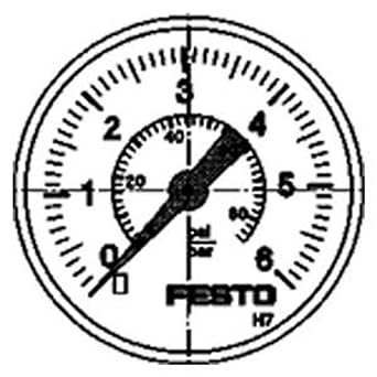 Festo 161127 Bar/Psi Precision Pressure Gauge, 6 bar MAP-40-6-1/8-EN