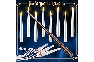 Celestial Ceiling Accents: Rechargable Floating Candles with Wand