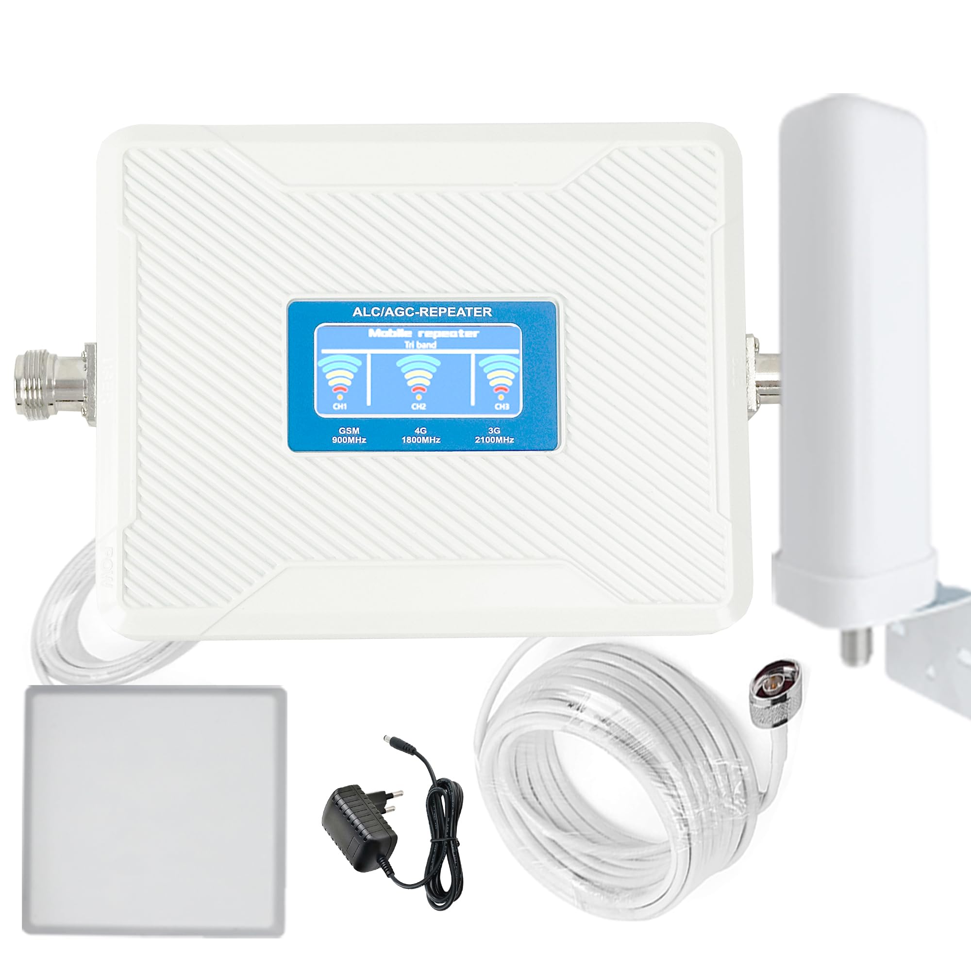 Ripetitore Segnale Cellulare 4G 3G 2G, Amplificatore GSM LTE WCDMA, Multi-Banda 900/1800/2100MHz